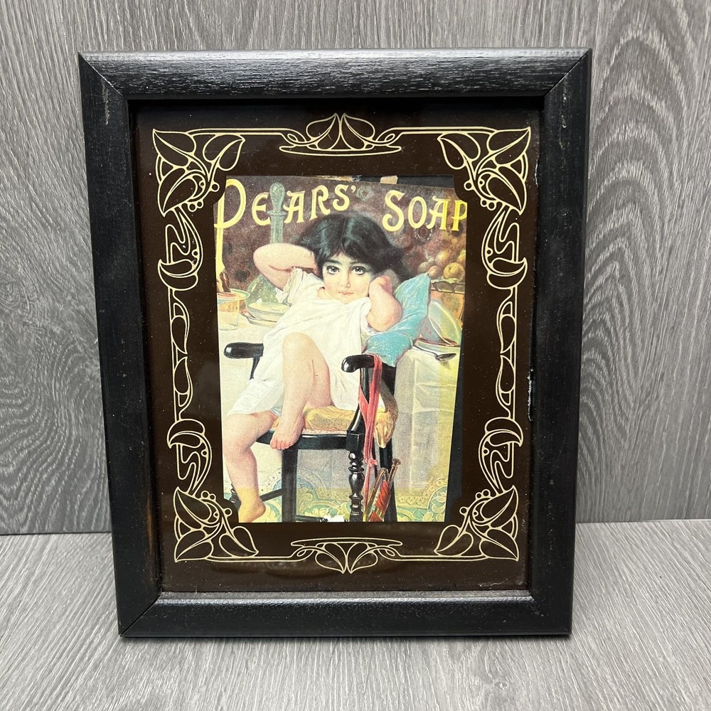 Vintage Pears' Soap Advertising Reproduction Framed Art Print AGI Giftware USA